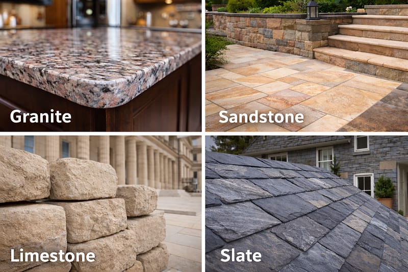 Granite, Sandstone, Limestone & Slate